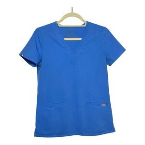 FIGS Women's Short Sleeve Ceil Blue‎ Technical Collection Scrub Top Size XXS